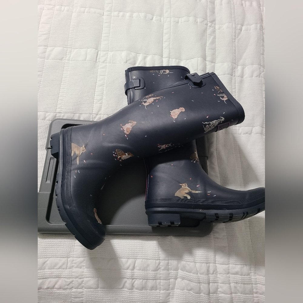 Joules Navy Blue Dog Rain Boots size 10